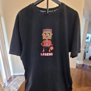 Black 'Legend' Pixel Basketball Graphic Tee.  Size Small
